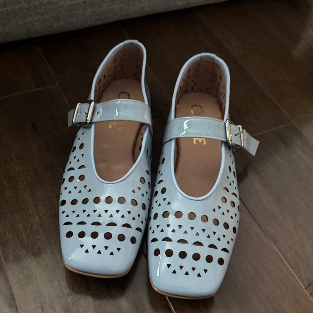 Brand new Made in Italy Elegant Blue Mary Jane Flats